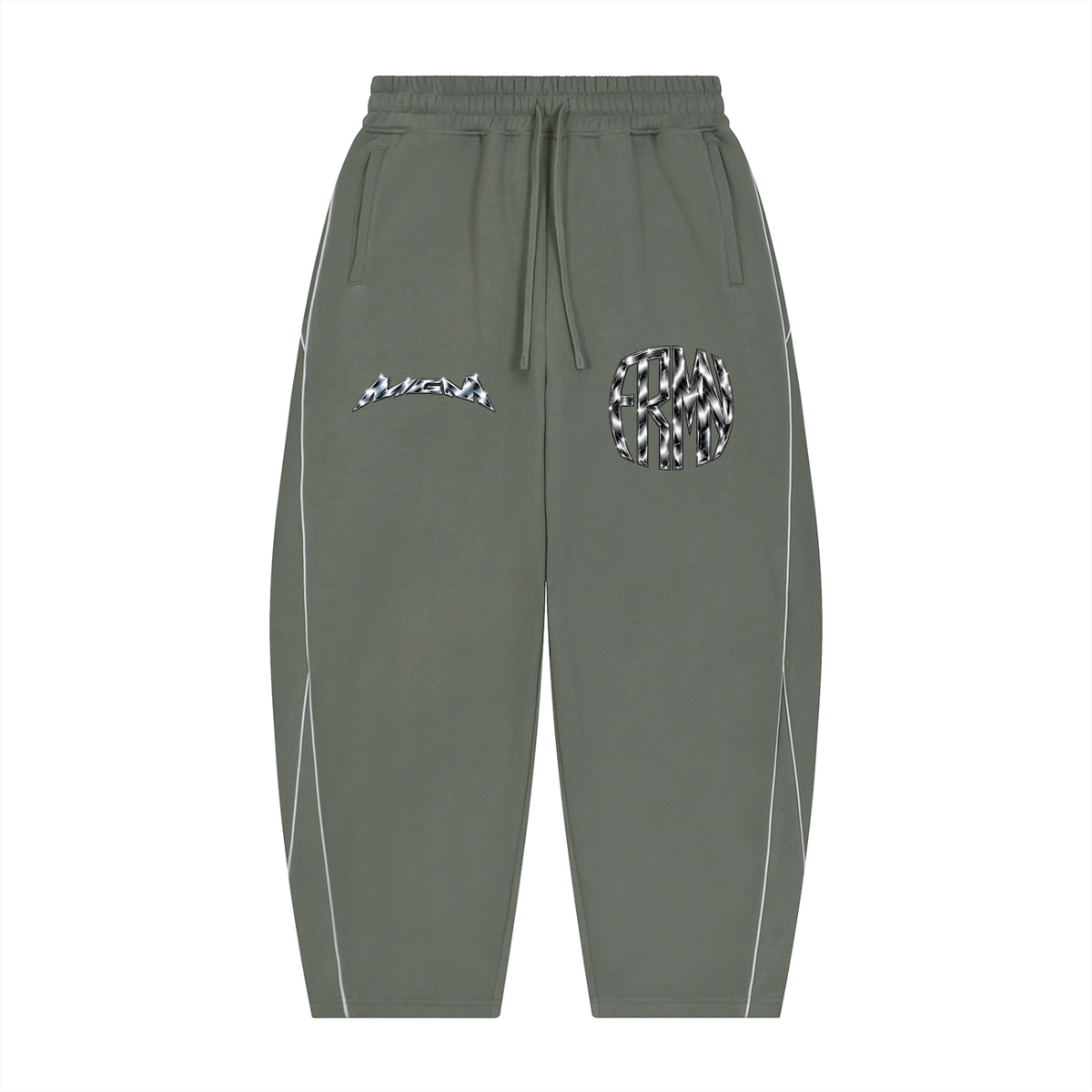 Unisex Piping Fleece Barrel Leg Sweatpants (FOURMATION X MULTIGRIDMASHUP)