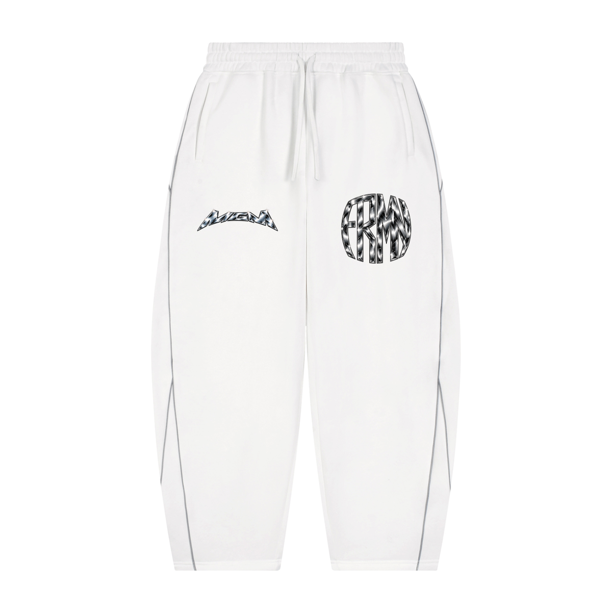 Unisex Piping Fleece Barrel Leg Sweatpants (FOURMATION X MULTIGRIDMASHUP)