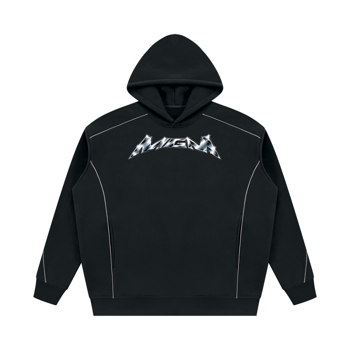 Unisex Oversized Piping Fleece Hoodie (FOURMATION X MULTIGRIDMASHUP)