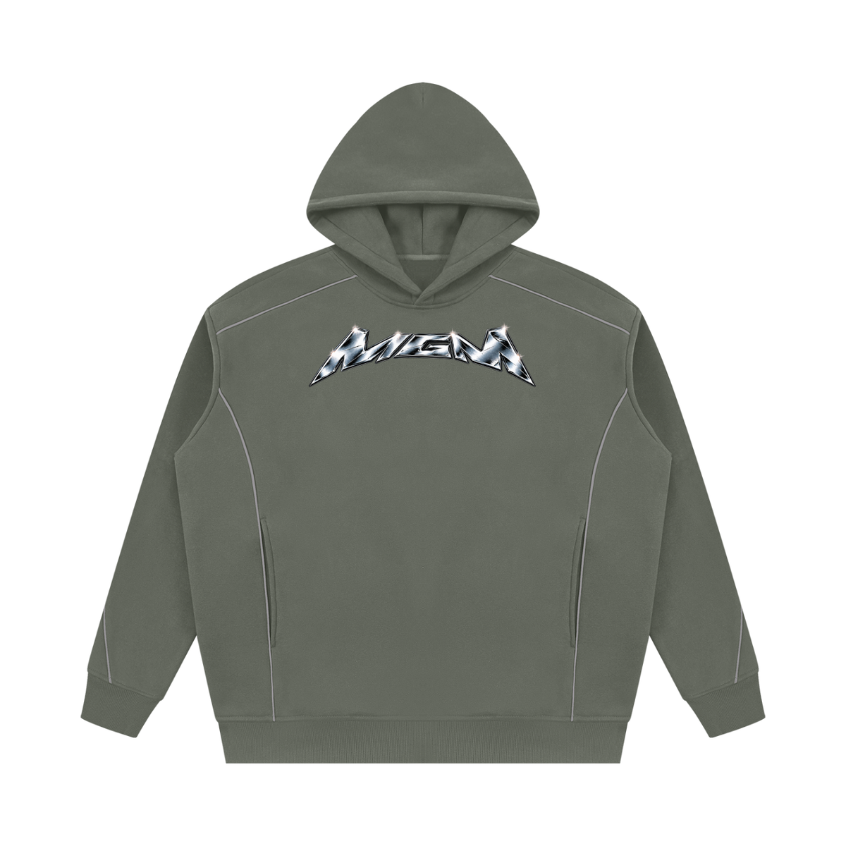 Unisex Oversized Piping Fleece Hoodie (FOURMATION X MULTIGRIDMASHUP)