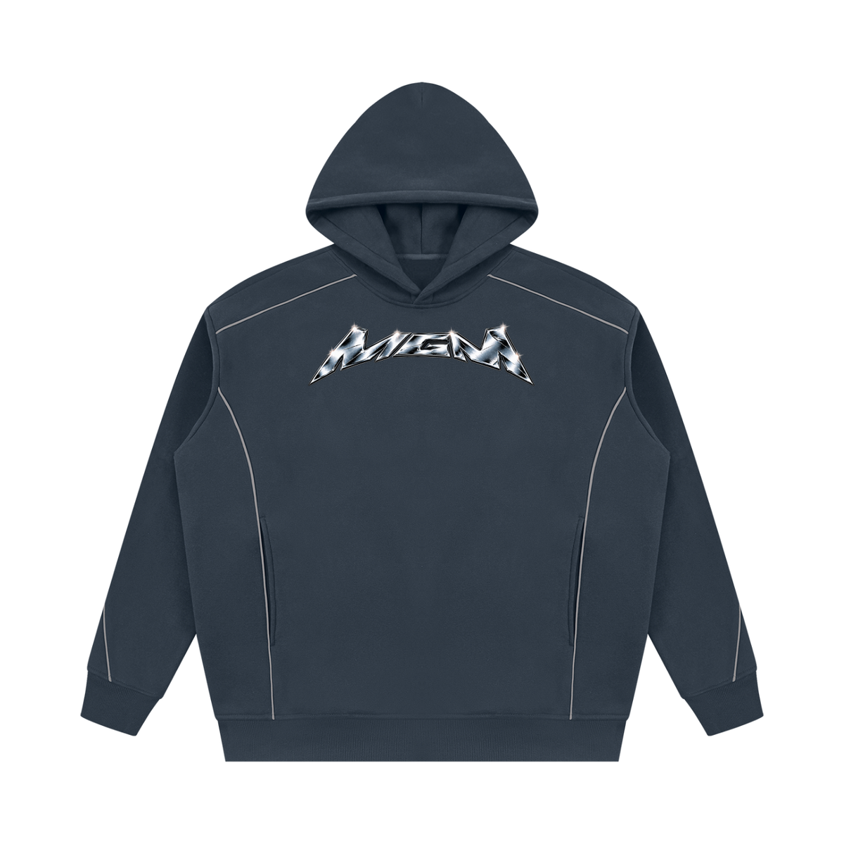 Unisex Oversized Piping Fleece Hoodie (FOURMATION X MULTIGRIDMASHUP)