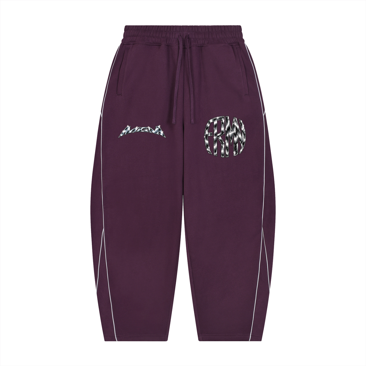 Unisex Piping Fleece Barrel Leg Sweatpants (FOURMATION X MULTIGRIDMASHUP)