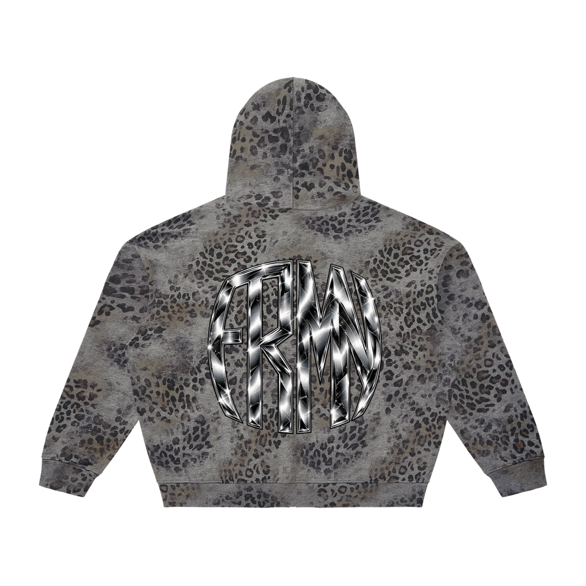 Unisex Vintage Wash Leopard Full Zip Hoodie (FOURMATION X MULTIGRIDMASHUP)