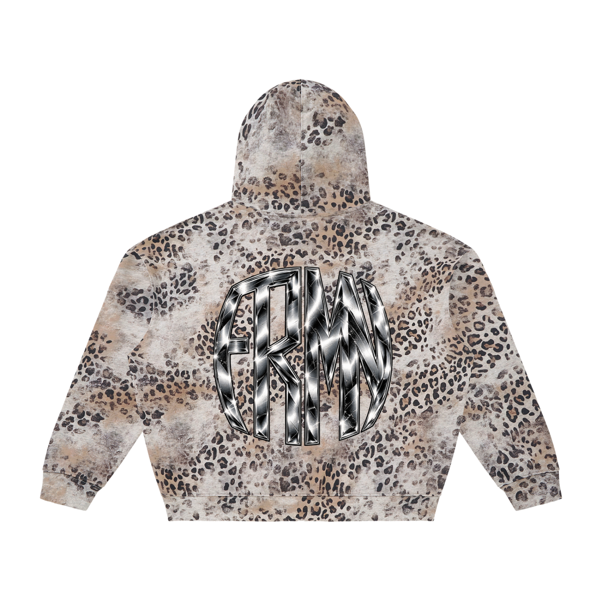 Unisex Vintage Wash Leopard Full Zip Hoodie (FOURMATION X MULTIGRIDMASHUP)