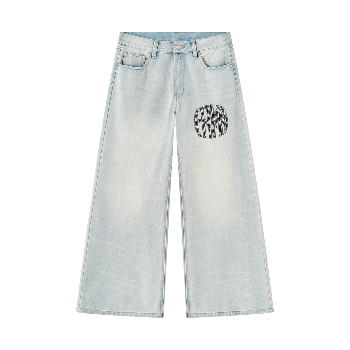 Men's Vintage Wash Wide Leg Denim Jeans (FOURMATION)